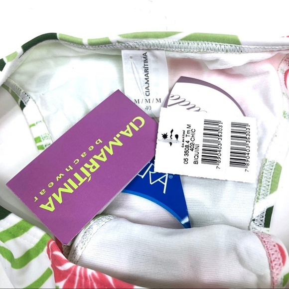 Cia Maritima Brazilian bikini bottoms hibiscus coral - Picture 6 of 6